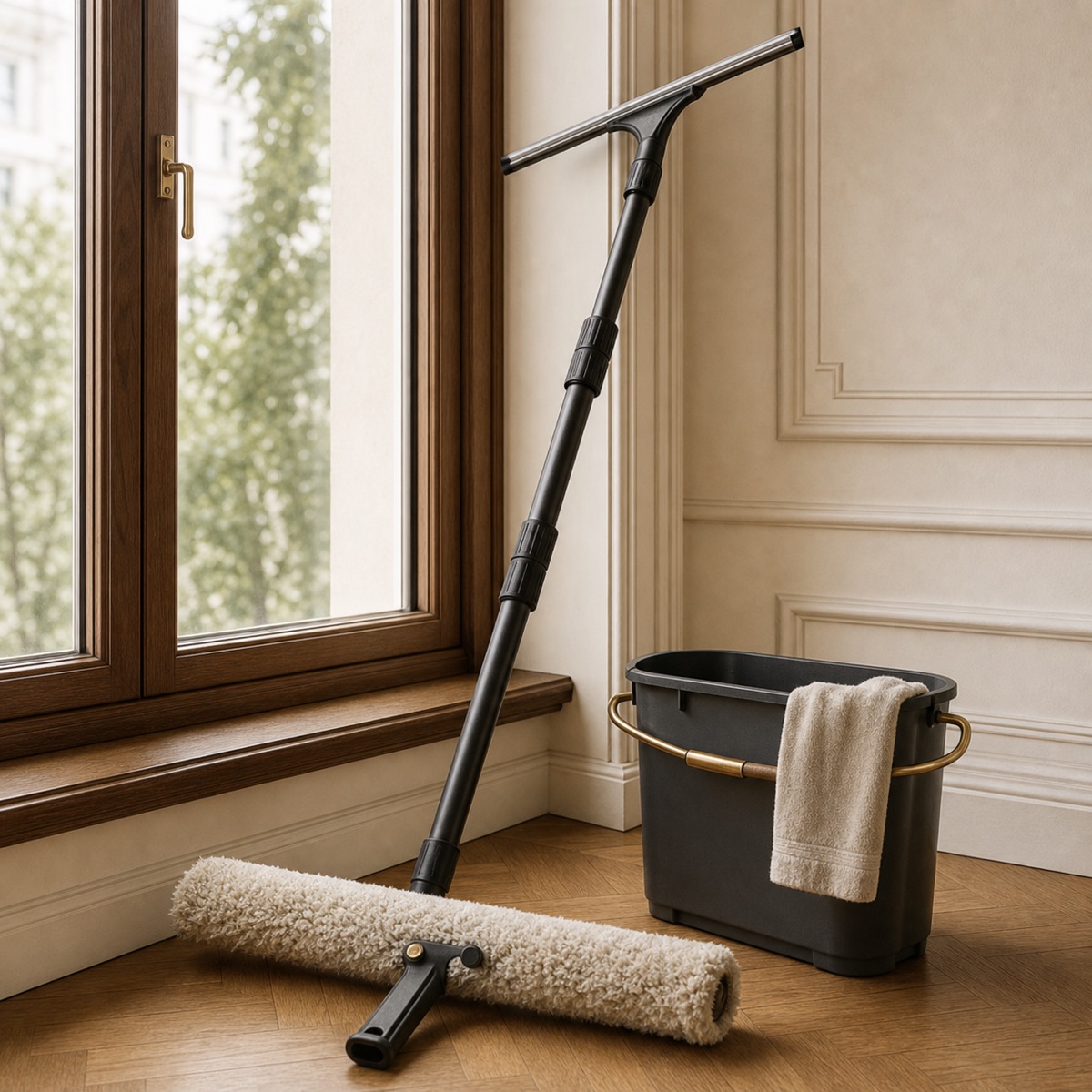 Professionelle Fensterwischer und Glasreinigungswerkzeuge